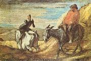 Honore Daumier Sancho Pansa und Don Quichotte im Gebirge Spain oil painting artist